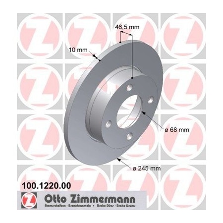 Zimmermann Brake Disc - Standard, 100122000 100122000